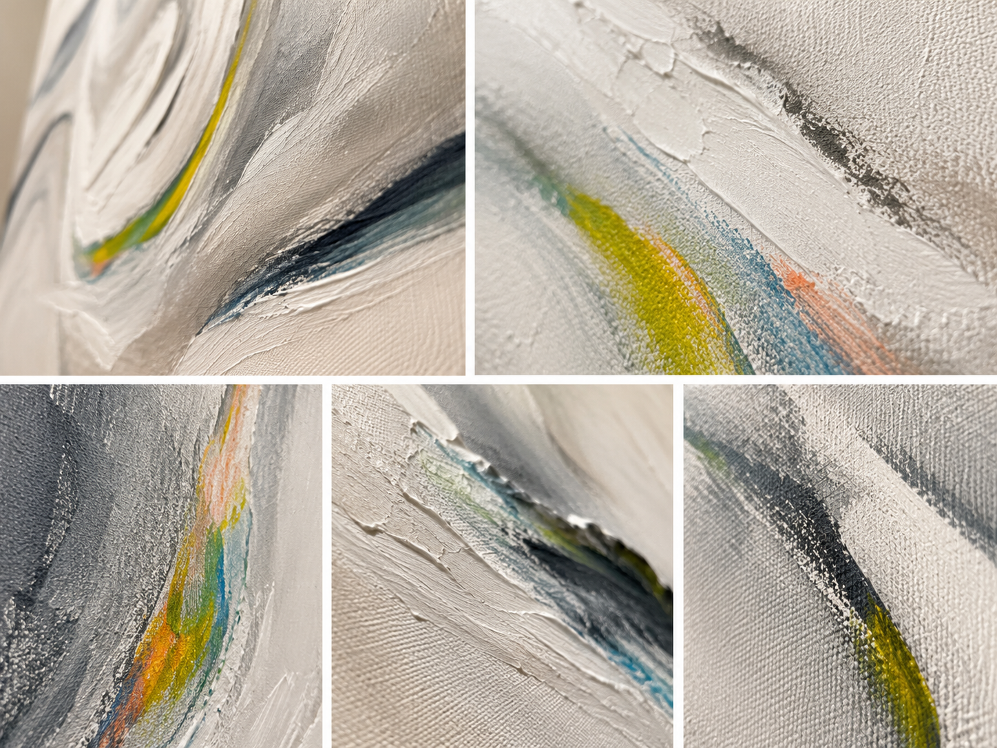 Detail of an original Shannon Prager work — layered pigment and canvas texture